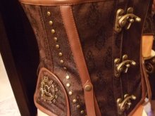 他の写真を見る2: サイズ展開ＵＰ【再入荷】steampunk underbust brown corset