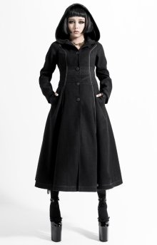 他の写真を見る2: [再入荷]　ファー付きAラインロングコート Black gothic coat