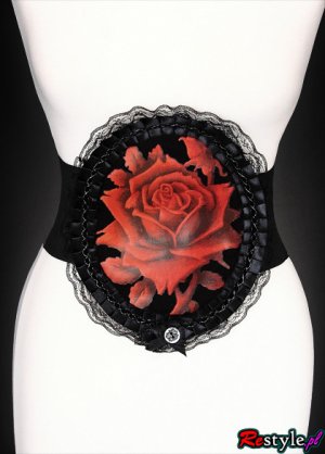 画像2: [再入荷] 赤い薔薇のベルトWaist elastic belt RED ROSE in lace frame