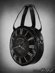 他の写真を見る3: 時計のモノクロバッグ [S] " BLACK CLOCK - SMALL" round gothic handbag