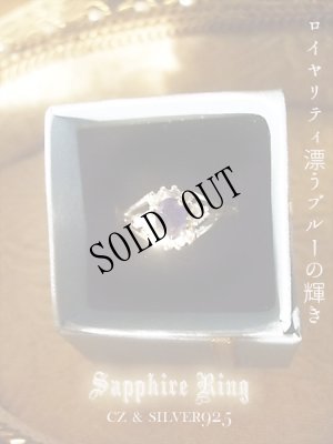 画像1: 天然石サファイア×ＣＺ　ＳＶ925リング
