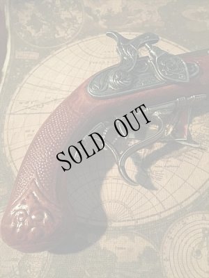 画像3: 再入荷[スペイン製]中世ヨーロッパ古城銃レプリカフリントロック式ピストル　レッドブラウン