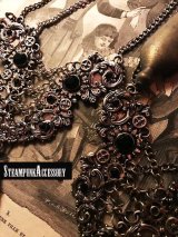 Steampunk accessory Gear　歯車と編み上げのネックレス