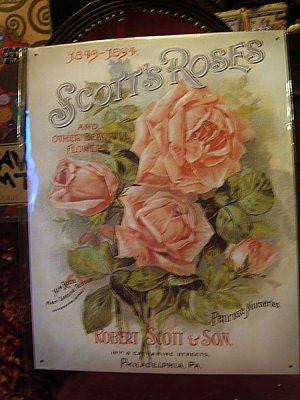 画像1: アメリカ直輸入ブリキ看板「Scott's Roses」