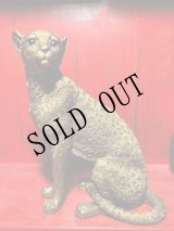 パンサーゴールデンオブジェ　ヒョウの置物