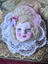 貴婦人ブローチ　Bピンクリボン