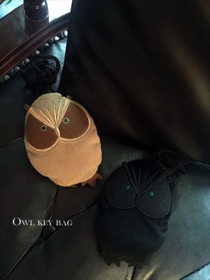 画像2: Owl Key Bag-ふくろうのぬいぐるみキーバッグ