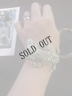 画像8: 再入荷 ビッグモチーフジュエリー　フルストーン クロコダイルラグジュバングル