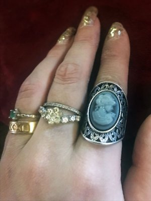 画像6: オーバルカメオデザイン　アンティーク調ロングリング　13号