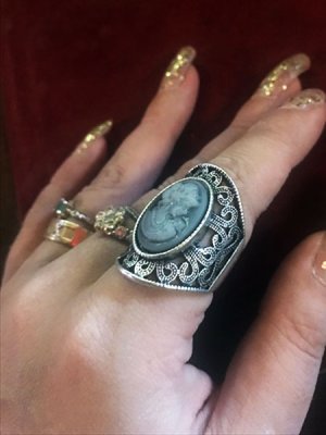 画像7: オーバルカメオデザイン　アンティーク調ロングリング　13号