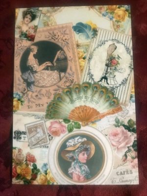 画像1: Rakka Victorian Post card「Fan」