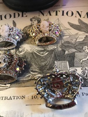 画像7: Cameo&Crown　ラインストーンブローチ