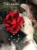 画像5: 真紅の薔薇とブラックチュールの羽飾りヘアコサージュ (5)