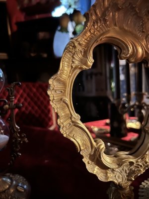 画像3: [再入荷] レリーフ・ヴィクトリアンスタンドミラー・ゴールド