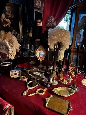 画像6: [再入荷] レリーフ・ヴィクトリアンスタンドミラー・ゴールド