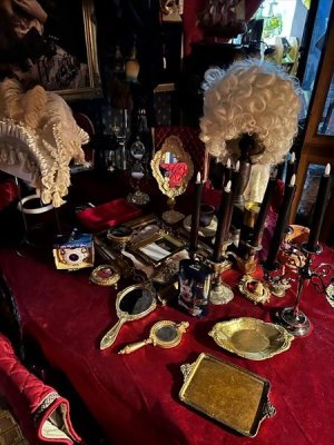 画像7: [再入荷] レリーフ・ヴィクトリアンスタンドミラー・ゴールド