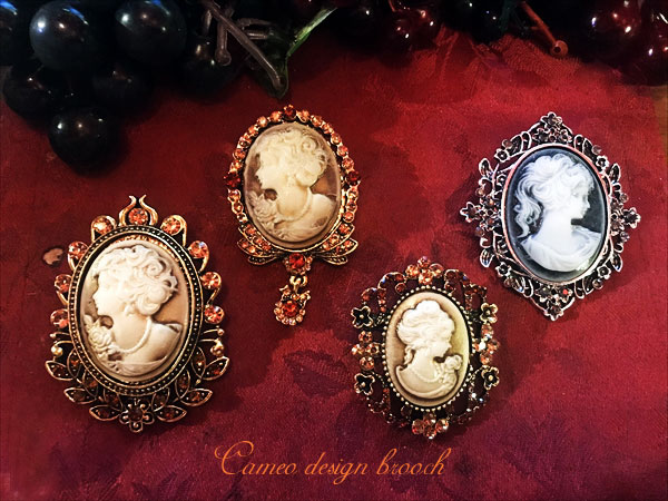 Antique design cameo style brooch カメオデザインブローチ淑女雑貨 