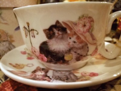 画像1: [再入荷]Victorian Cats　ボックスイン　カップ＆ソーサー