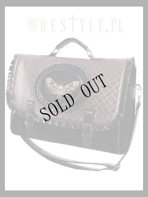画像2: [再入荷]  "MOTH BROWN" satchel black velvet cameo bag, gothic handbag 髑髏蛾茶 (2)