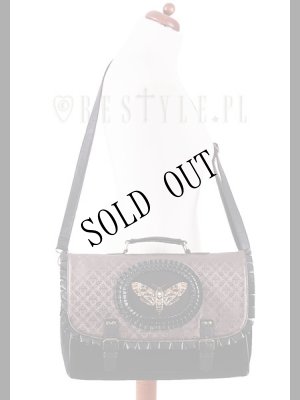 画像6: [再入荷]  "MOTH BROWN" satchel black velvet cameo bag, gothic handbag 髑髏蛾茶 (6)