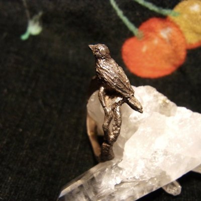 画像3: 銀製　小鳥リング「枝」