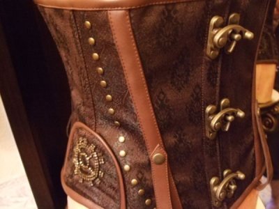画像2: サイズ展開ＵＰ【再入荷】steampunk underbust brown corset