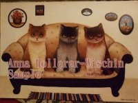 画像1: [再入荷]nna Hollerer-Wischin Cat Post Card 