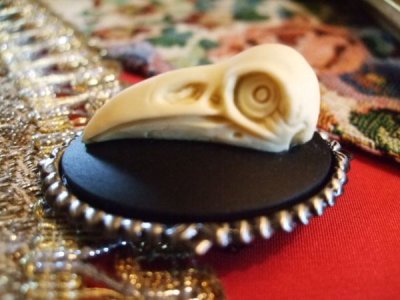画像3: Cameo brooch and pendant 鳥の頭蓋骨デザインカメオテイストブローチ