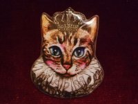 画像1: 【追加】Royal Crown　猫のプリントブローチ