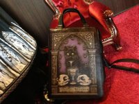 画像2: [再入荷]黒猫の本型バッグ "BOOK OF SHADOWS" gothic handbag, black cat