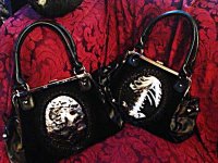 画像3: 再入荷【Ver.2】gothic handbag human skeleton 骨格装飾ヴェルベットバッグ