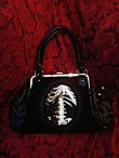 画像1: 再入荷【Ver.2】gothic handbag human skeleton 骨格装飾ヴェルベットバッグ (1)
