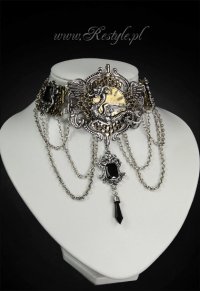 画像1: Antique clock collar "STEAMPUNK CHOKER" gothic necklace