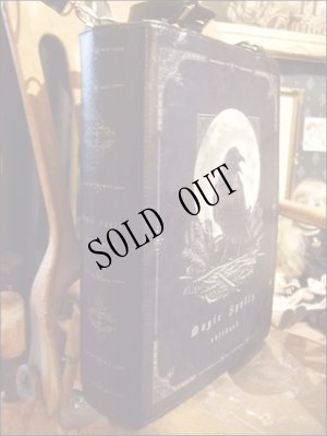 画像3: [再入荷] Black BOOK bag "Magic Spells" gothic handbag, raven moon (3)