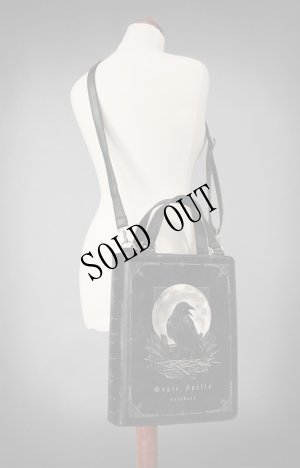 画像5: [再入荷] Black BOOK bag "Magic Spells" gothic handbag, raven moon (5)