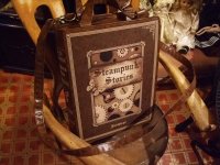 画像3: Brown BOOK bag "STEAMPUNK STORIES" steampunk handbag