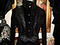 画像1: black velvet victorian coat