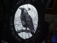 画像3: "DARK RAVEN" gothic cameo crow ブラック　アンダーバストカラスのカメオのコルセット