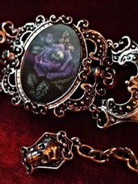 画像3: "DEADLY ROSE" gothic bracelet rose with skull髑髏と青薔薇のブレスレット