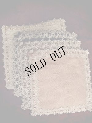 画像5: 再入荷 ちょっとしたお心遣いに・ソフトパイルローズレースタオルハンカチＬ (5)