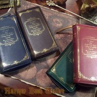 画像1: Antique Book Wallet-箔押し洋書の形の長財布