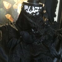 画像1:  Black jabot shirt　Gothic レースとサテン、スタンドカラーのブラウス