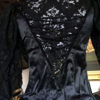 画像2:  Black jabot shirt　Gothic レースとサテン、スタンドカラーのブラウス