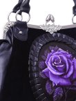 画像4: [再入荷] Cameo bag "PURPLE ROSE" Black Velvet, gothic, romantic handbag (4)