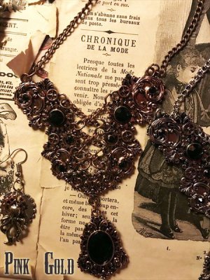 画像5: Steampunk accessory Gear　歯車と編み上げのネックレス (5)