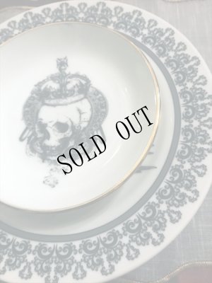 画像10: [再入荷] no.38 髑髏皿（金縁） (10)