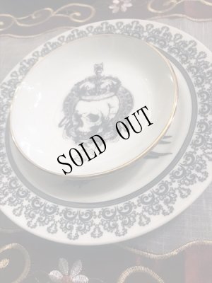 画像9: [再入荷] no.38 髑髏皿（金縁） (9)