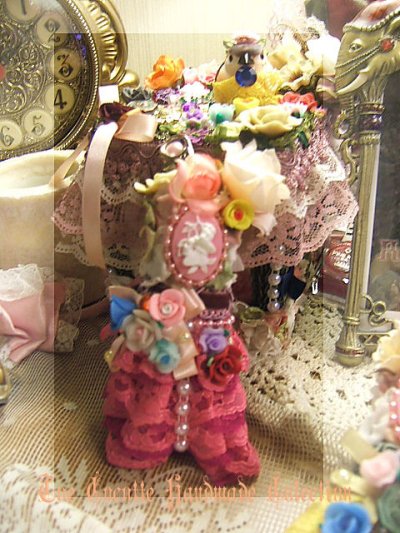 画像1: お花のドレス携帯ヲハコ「ピンクのドレス。」