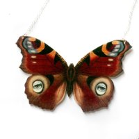 画像3: ButterflEye in Red Necklace　赤い目柄蝶々のネックレス