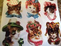 画像2: [再入荷]victorian おめかし猫ダイカットシール